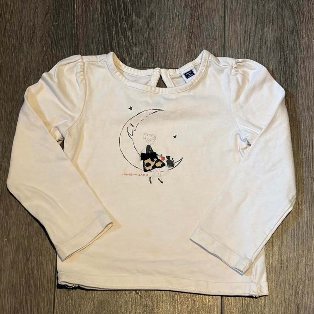 Janie and Jack Kids' White and Cream T-shirt